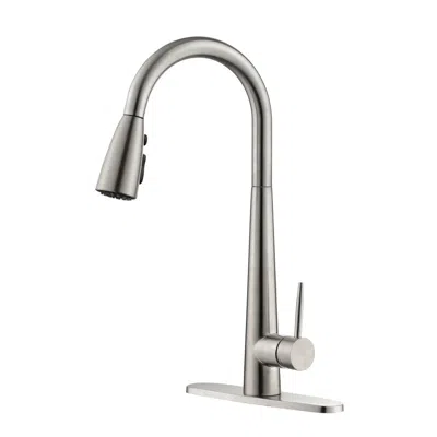 Hivvago Brushed Nickel Kitchen Faucet Single Handle Pull Down Sprayer - Brushed Nickel In Metallic