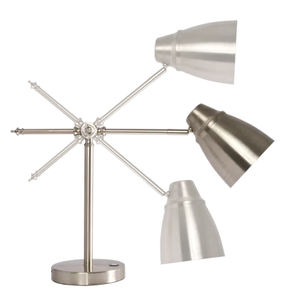 Hivvago Brushed Silver Led Adjustable Desk Lamp