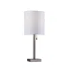 Hivvago Brushed Steel Metal Table Lamp In White