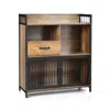 Hivvago Buffet Cabinet With Drawer And Wood Storage Shelf For Kitchen-rustic Brown In Brown