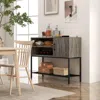 Hivvago Buffet Sideboard Coffee Bar Cabinet With Power Outlets And Usb Ports-gray