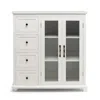 Hivvago Buffet Sideboard Table Kitchen Storage Cabinet With Drawers And Doors-blue In White