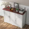 Hivvago Buffet Storage Cabinet Kitchen Sideboard With 2 Drawers-white