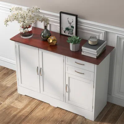 Hivvago Buffet Storage Cabinet Kitchen Sideboard With 2 Drawers-white