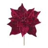 Hivvago Burgandy Poinsettia Flower Stem (set Of 6) In Red