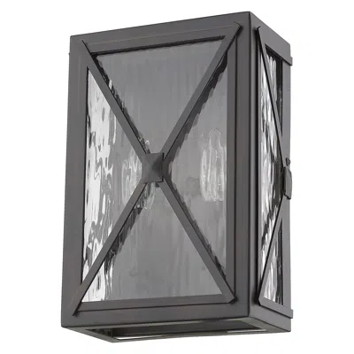 Hivvago Burnished Bronze Criss Cross Water Glass Outdoor Light