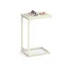 Hivvago C-shaped End Table In White