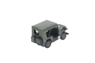 Hivvago C1940 Willys Quad Overland Jeep Sculpture In Green
