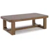 Hivvago Cabal Coffee Table, Light Brown Hardwood Frame, Rectangular 34 Inch In Brown