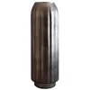 Hivvago Cali 18 Inch Flower Vase, Round Base, Ribbed Fluted Brown Mercury Glass