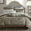 Hivvago California King 12-piece Reversible Cotton Comforter Set In Brown And Blue In Brown