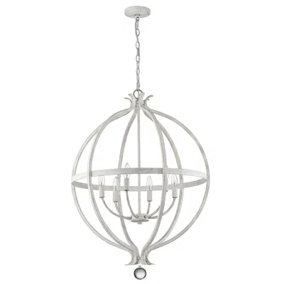 Hivvago Callie 6-light Country White Pendant In Silver
