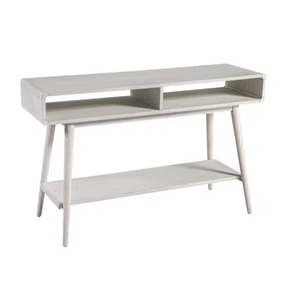 Hivvago Camy Sofa Console Table, 2 Open Cubbies, 1 Lower Shelf, White 48 Inch In Neutral