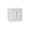 Hivvago Canaal Nightstand, 2 Drawer, White Solid Wood, 28 Inch, Led Light In White