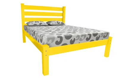 Hivvago Canary Yellow Solid Wood Queen Bed Frame