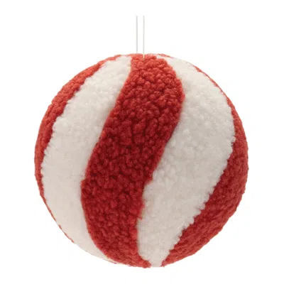 Hivvago Candy Cane Stripe Ball Ornaments (set Of 12) In Red