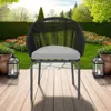 Hivvago Candy Outdoor Dining Chair Set Of 2, Gray Fabric, Black Metal, Woven Rope In Black