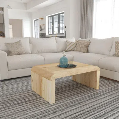 Hivvago Cascade 36 Inch Coffee Table, Handcrafted Natural Acacia Wood ...