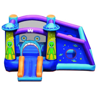 HIVVAGO CASTLE JUMPING BOUNCER WITH WATER SLIDE AND 550W BLOWER