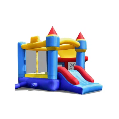 Hivvago Castle Slide Inflatable Bounce House With Ball Pit And Basketball Hoop In Multi