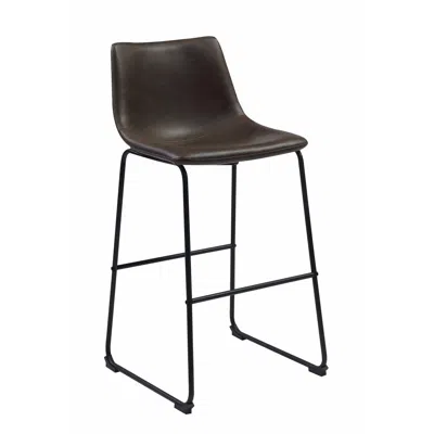 Hivvago Casual Contoured Bar Height Stool, Brown, Set Of 2 In Black