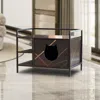 Hivvago Cat Litter Box Enclosure Wooden Hidden Washroom And Toilet - Antique Black