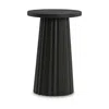 Hivvago Ceil Accent Table, Round Fluted Classic Black Solid Wood Base, 14 Inch In Black