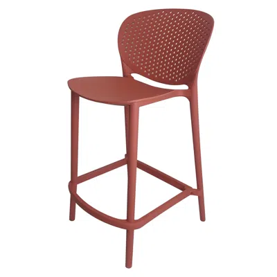 Hivvago Celin 26 Inch Counter Stool Chair, Set Of 4, Stackable, Mesh Back, Orange