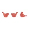 Hivvago Ceramic Floral Bird Figurine (set Of 6) In Red