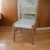 Hivvago Cero 21 Inch Dining Chair Set Of 2, Woven Cotton Seat And Back, Brown, Gray In Blue