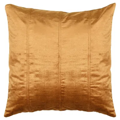 Hivvago Chad 20 Inch Square Velvet Decorative Throw Pillow, Plush, Copper