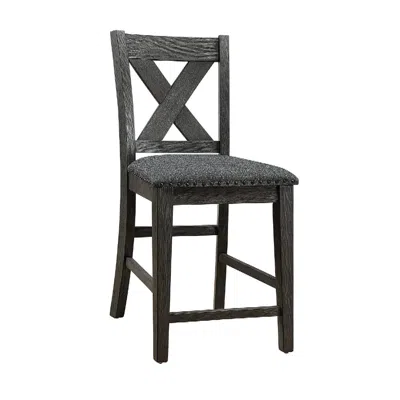 Hivvago Chair With High X Shaped Back And Nailhead Trim, Set Of 2, Brown