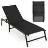 Hivvago Chaise Lounge Chair Set Of 2 Foldable Patio Lounge Chairs-black In Black