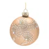 Hivvago Champagne Floral Glass Ball Ornaments - Set Of 12 In Multi