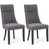 Hivvago Channel Tufted Dining Chairs Set Of 2 Upholstered Kitchen Side Chairs With High Backrest-gray