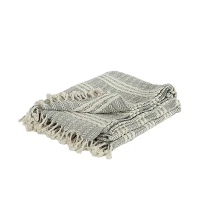 Hivvago Charcoal Woven 100% Cotton Throw Blanket In Gray