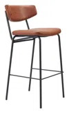 Hivvago Charon Barstool (set Of 2) Vintage Brown In Brown