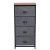 Hivvago Chest Storage Tower Side Table Display Storage With 4 Drawers-black