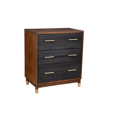 Hivvago Chest With 3 Drawers And Round Legs, Brown And Black