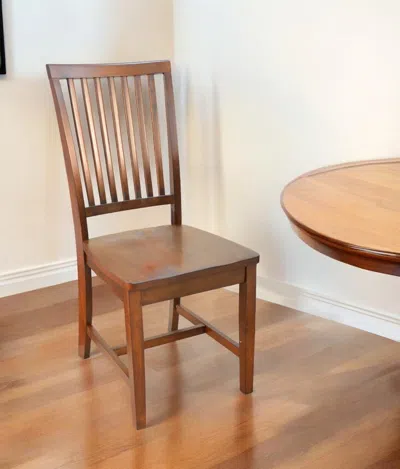 Hivvago Chestnut Wood Slat Back Dining Side Chair In Brown