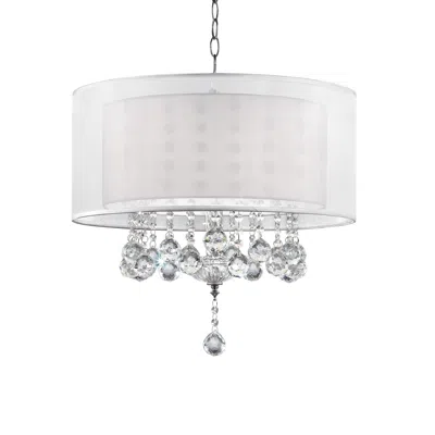 Hivvago Chic Silver Ceiling Lamp With Crystal Accents And Silver Shade In Gray