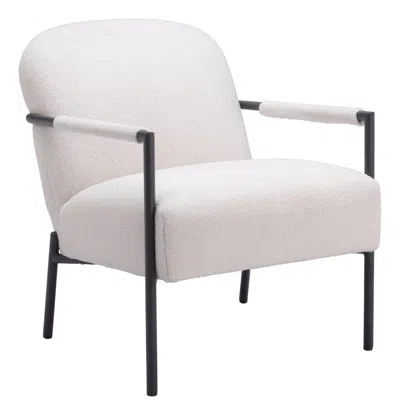Hivvago Chicago Accent Chair Ivory In White