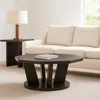 Hivvago Chloe Cocktail Coffee Table, 40 Inch Octagon Espresso Brown Wood In Brown
