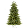 Hivvago Christmas Tree With Lush Pvc Needles & Warm White Led Lights - Pre-lit Artificial Tree For Indoor Fe In Green