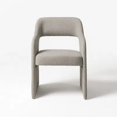 Hivvago Cid Bistro 24 Inch Dining Chair, Light Gray Polyester, Cushions, Solid Wood
