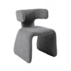 Hivvago Cid Fiu 22 Inch Dining Chair, Curved Wingback, Gray Textured Polyester In Gray