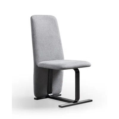Hivvago Cid Jim 19 Inch Dining Chair Set Of 2, Gray Linen, Sturdy Steel Frame
