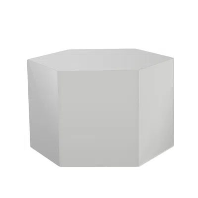 Hivvago Cid Keli 15 Inch Modular End Table, Small, Glossy, Light Gray In White