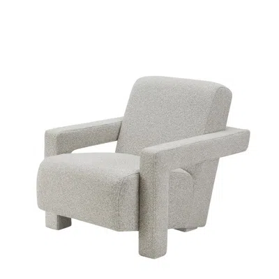 Hivvago Cid Lily 28 Inch Accent Chair, Light Gray Polyester, Foam Cushions, Wood