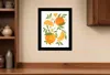 Hivvago Citrus Orange Botanical Black Framed Print Wall Art In Orange